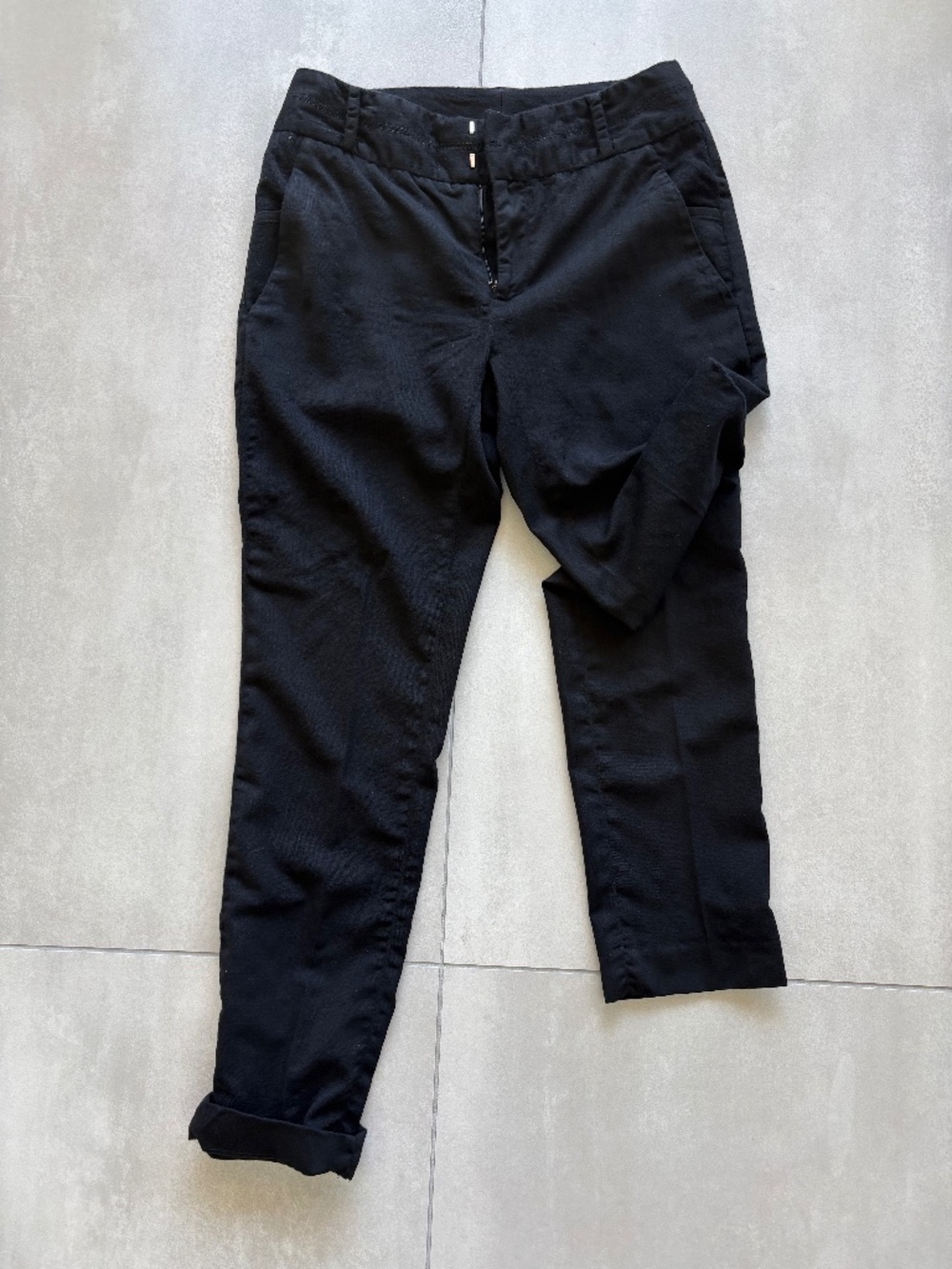Helmut Lang Black High Rise Tapered Trousers Pants Size 0